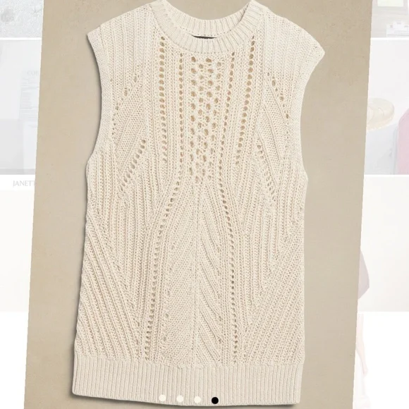 *LOT OF 2* KNITTED VEST BANANA REPUBLIC JANETTE COTTON SWEATER TANK sz s - Picture 4 of 15